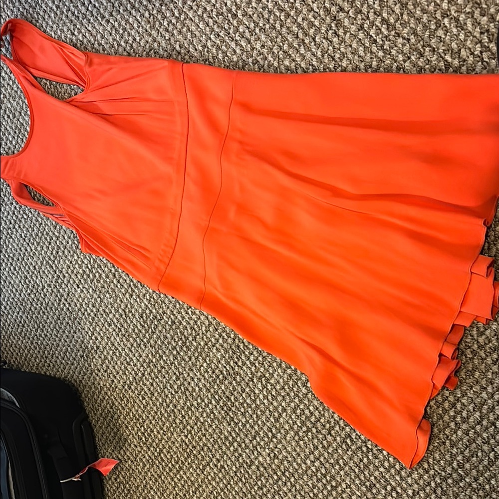 Elegant Orange Sleeveless Dress